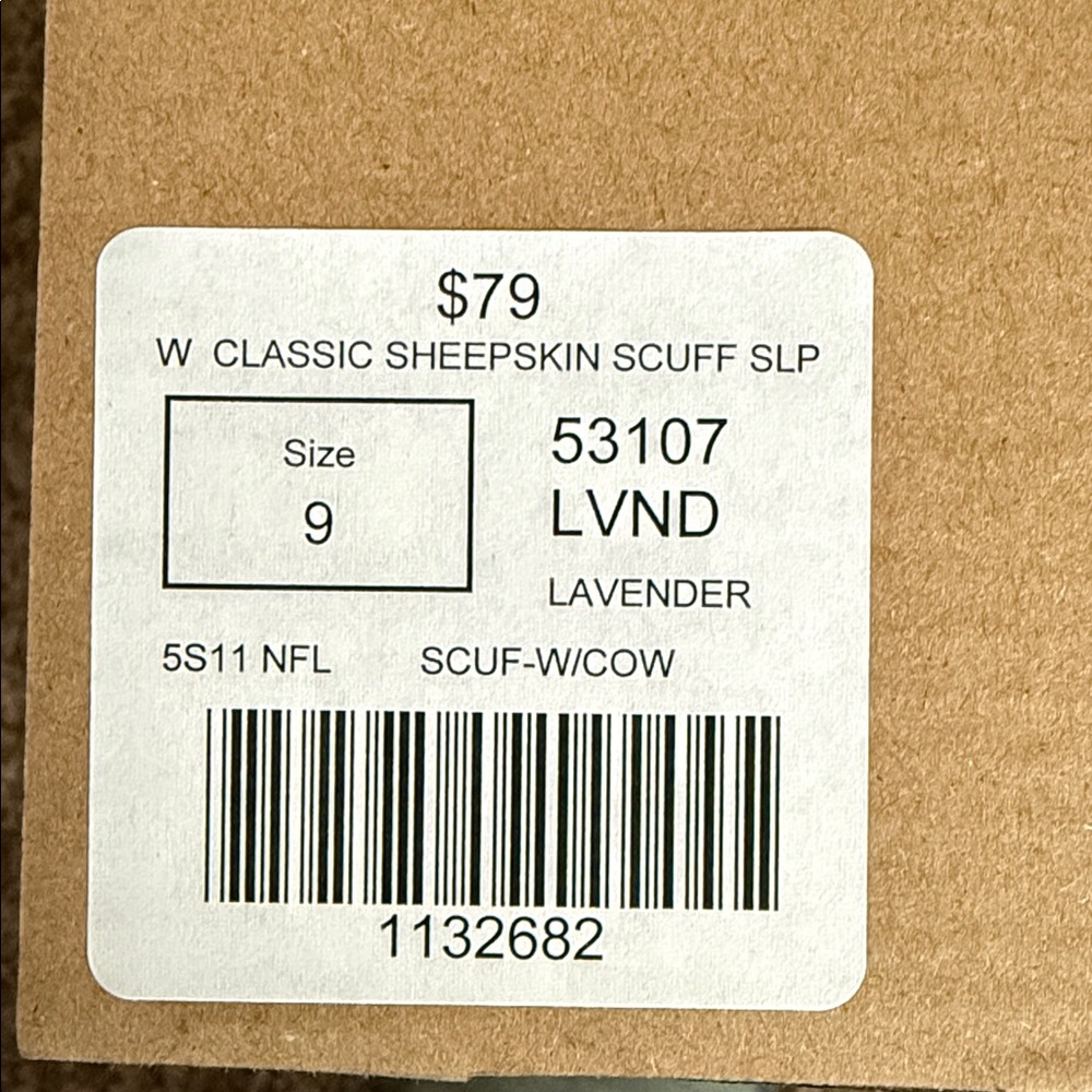 Overland Lavender Sheepskin Scuff Slippers